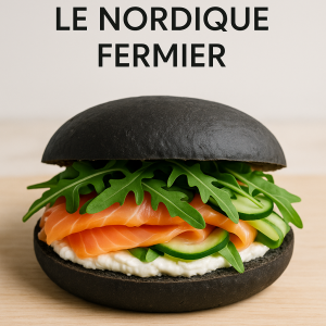 Burger Le Nordique Fermier + 1 Boisson (prix à la Boutique de Bayeux : 12€)